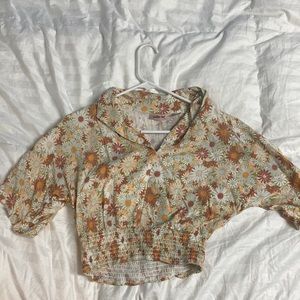 Blouse cream color with flowers willow root